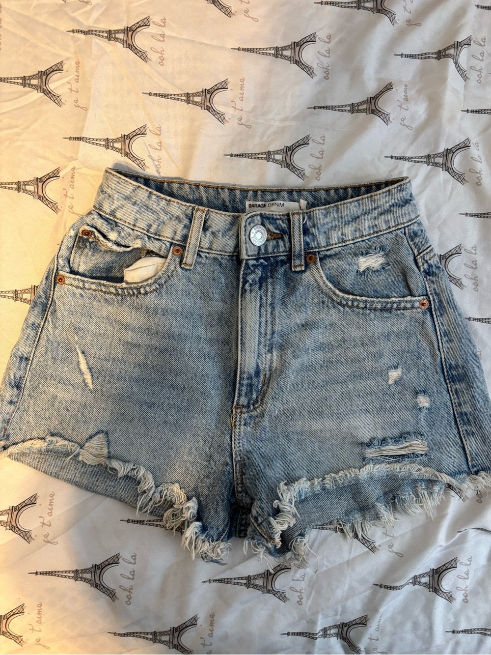 Garage Festival Shorts Light Blue High-Waist